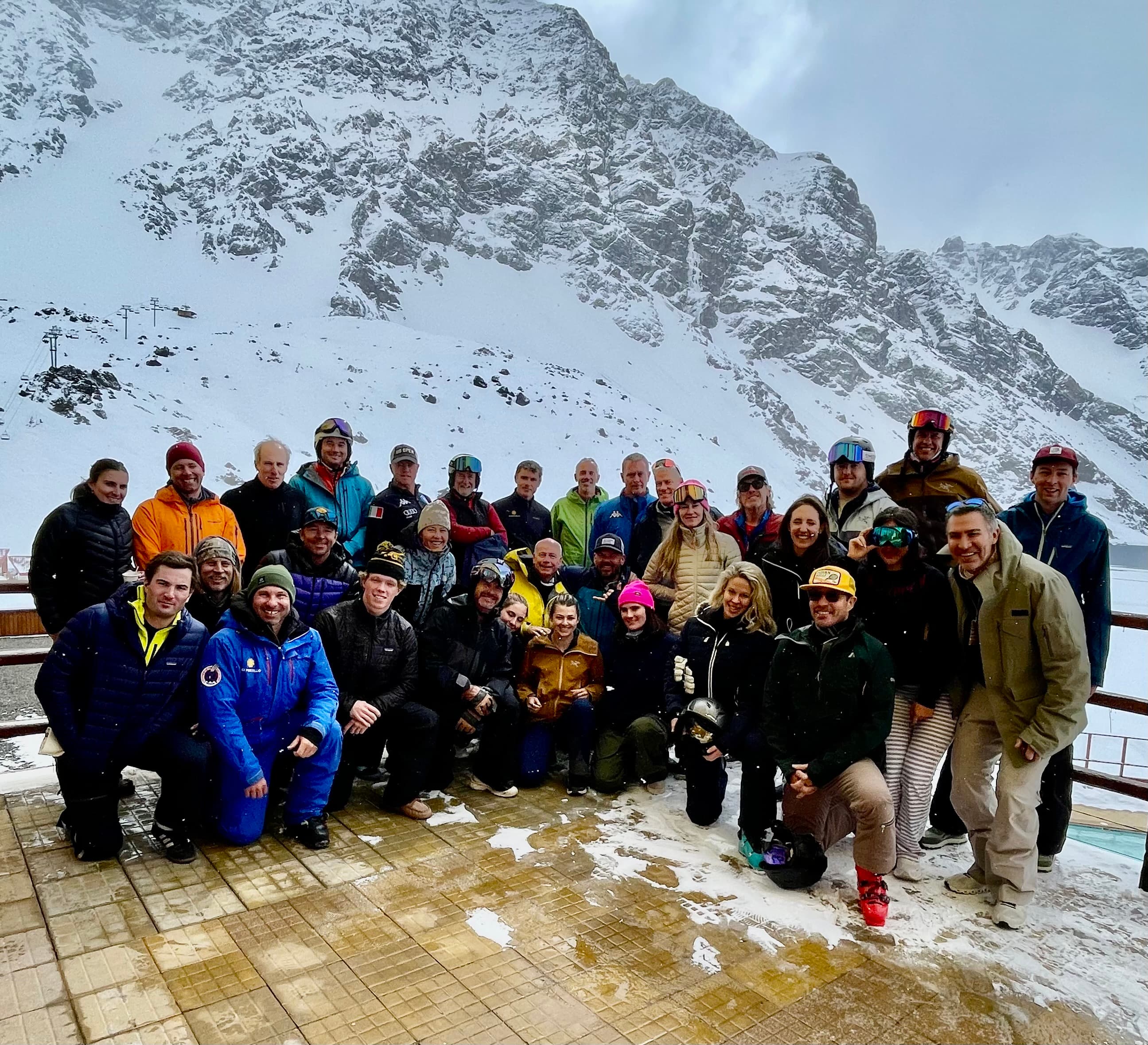 Portillo camp guests on the mountain