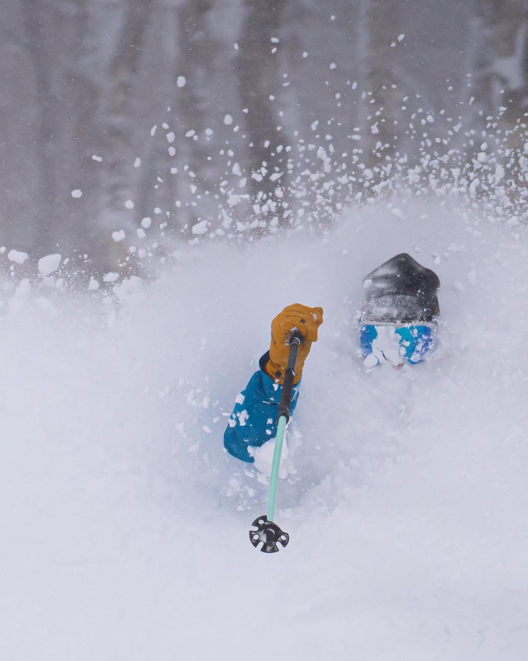 Chris Davenport buried in deep powder